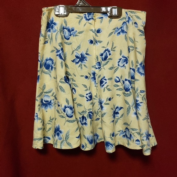 VINTAGE GSL- FLORAL MINI SKIRT W/BACK ZIP/5/EGPLC - Picture 5 of 6
